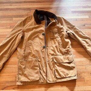 Vintage J Crew Barn Coat Mens L TALL Jacket Flannel Corduroy Collar Canvas
